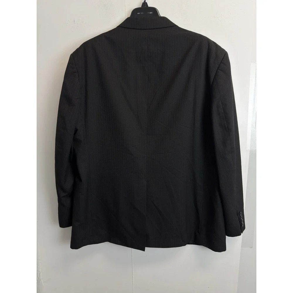 HAGGAR Suit Up System Blazer Jacket Men's‎ Size 48R Black Pinstripe